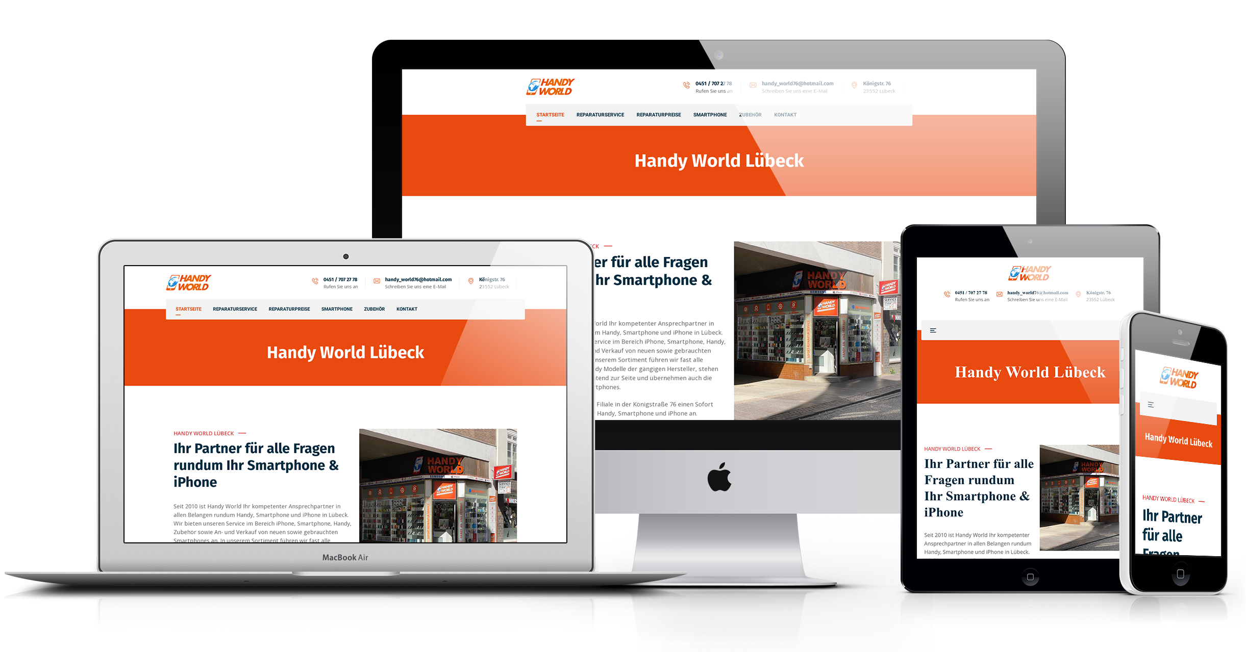 Portfolio - Webdesign | HandyWorld Lübeck