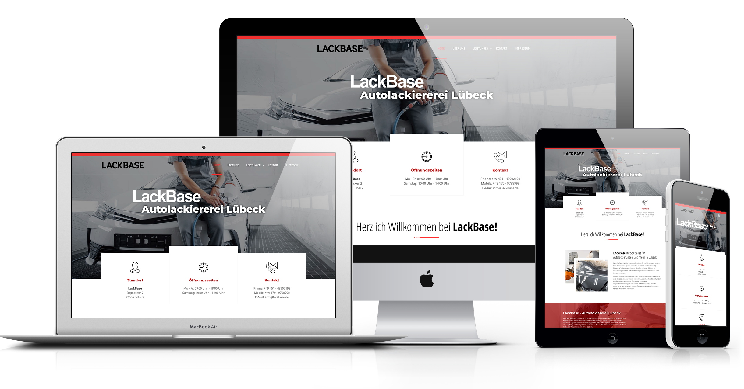 Portfolio - Webdesign | Lackbase - Autolackiererei Lübeck